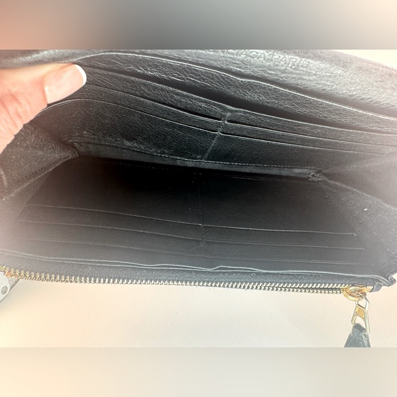 Balenciaga Giant Continental Wallet Black Lambskin Gold Hardware Authentic - Picture 8 of 15